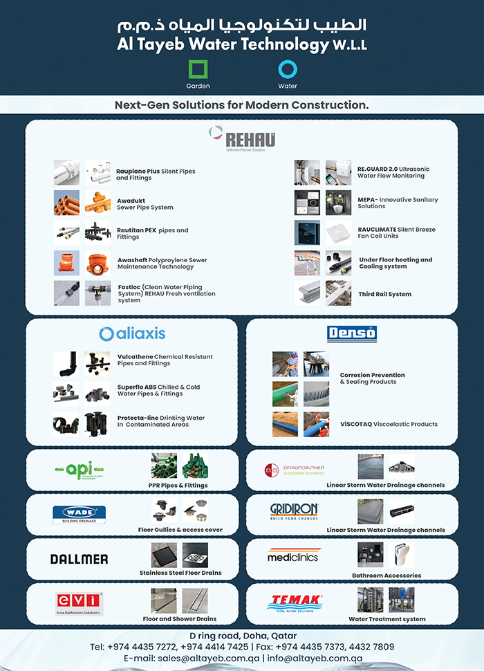 BUILDING MATERIALS AL TAYEB WATER TECHNOLOGY WLL SUPPLIERS IN DOHA QATAR CLFP