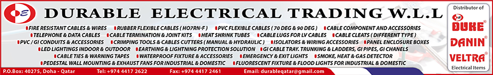 ELECTRICAL EQUIPMENT SUPPLIERS DURABLE ELECTRICAL TRADING WLL SUPPLIERS IN DOHA QATAR WSTBBA