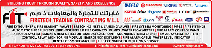 FIRE FIGHTING SYSTEM CONTRACTORS FIRETECH TRADING CONTRACTING WLL SUPPLIERS IN DOHA QATAR CLPL