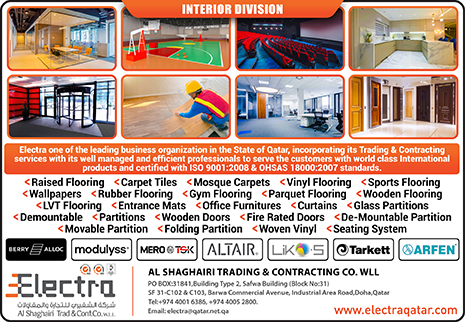 INTERIOR DESIGN AND FITOUTS ELECTRA - AL SHAGHAIRI TRADING & CONTRACTING CO WLL (INTERIOR DIV) SUPPLIERS IN DOHA QATAR CL2H