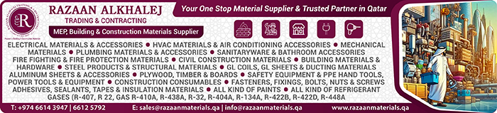 MEP SUPPLIES RAZAAN ALKHALEJ TRADING & CONTRACTING SUPPLIERS IN DOHA QATAR CLPL