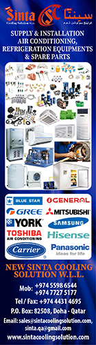 REFRIGERATION EQUIPMENT AND SUPPLIES NEW SINTA COOLING SOLUTION WLL SUPPLIERS IN DOHA QATAR WSRBBA