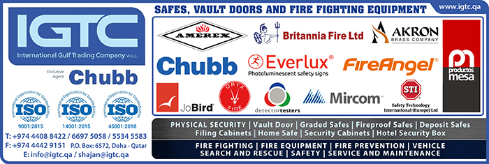 SAFES & VAULTS - COMMERCIAL INTERNATIONAL GULF TRADING CO WLL SUPPLIERS IN DOHA QATAR CL1/4H